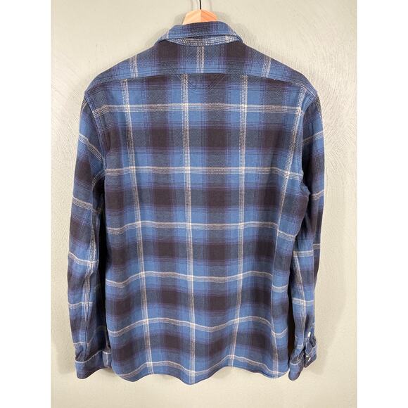 Polo Ralph Lauren Mens Medium Blue Plaid Heavy Button Up Long Sleeve Shirt - Picture 2 of 11